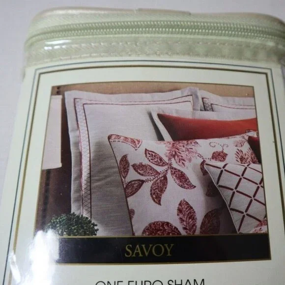 NWT NEW ROSE TREE EURO Sham Savoy Polyester Red MSRP: $79 - Picture 3 of 8